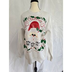 Lee Women XL Christmas Santa Claus Ugly Sweater Sweatshirt